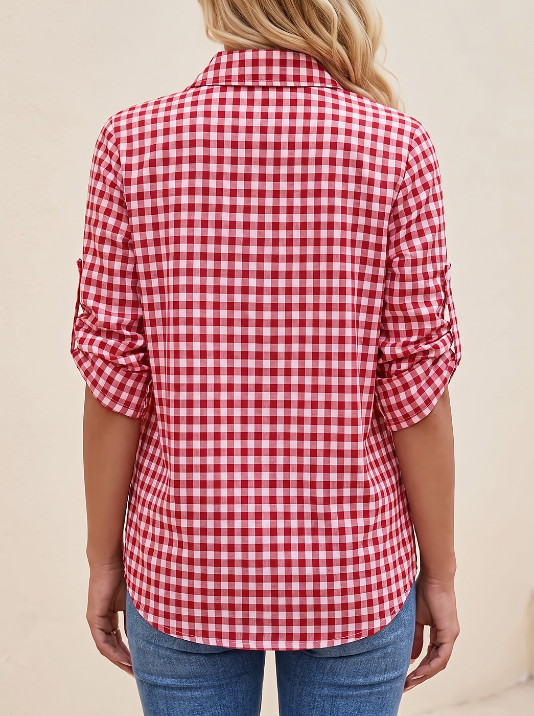 Chemise à Carreaux Vichy Femme à Poche