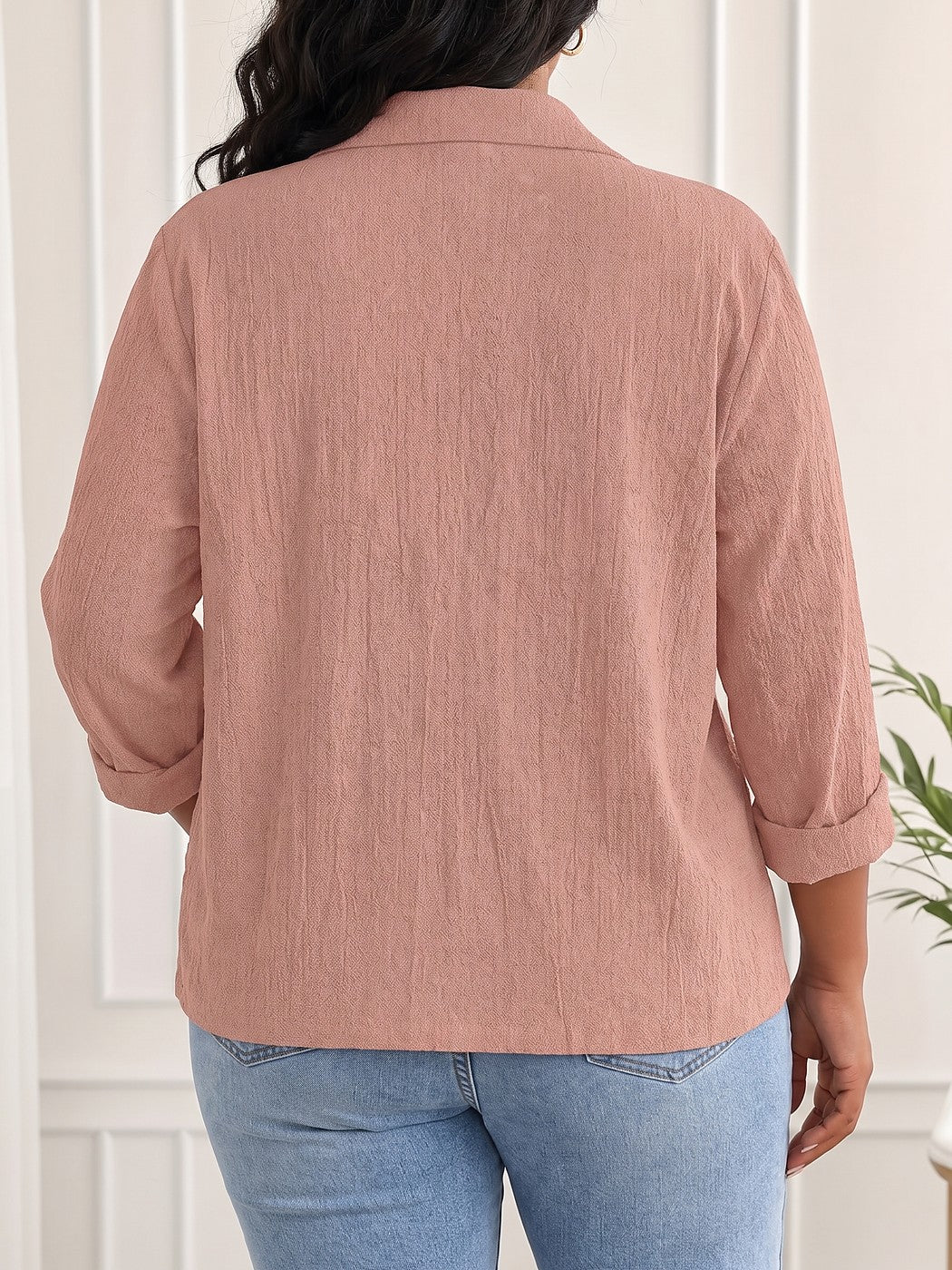 Chemise Boutonnée Femme à Col Pointu