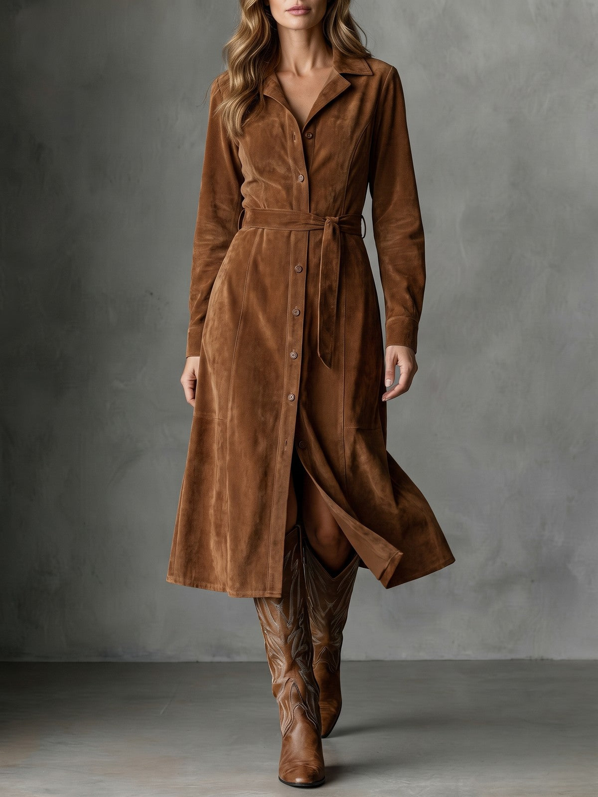 Robe Chemise Femme à Manches Longues