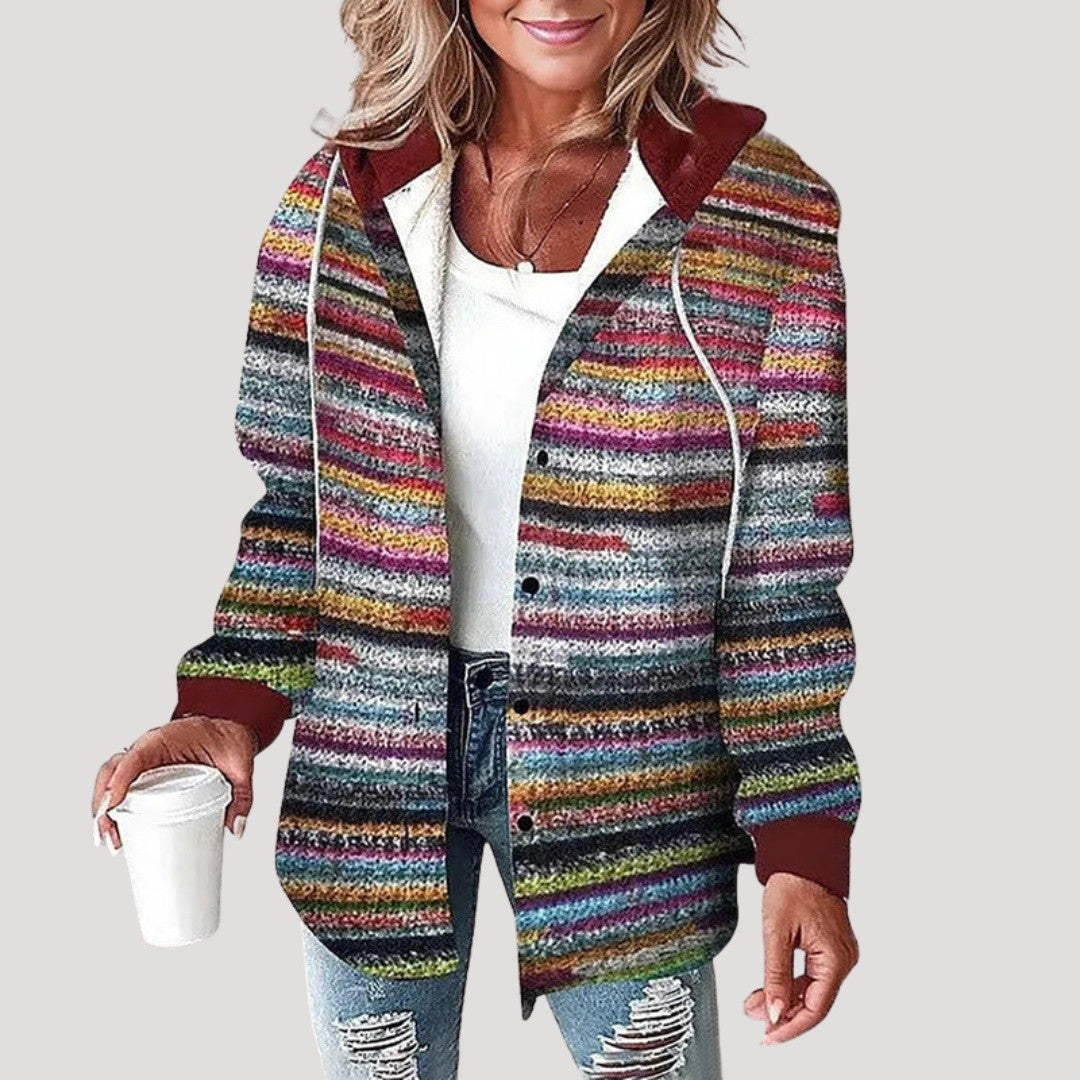 Veste Chemise à Carreaux Femme avec Capuche