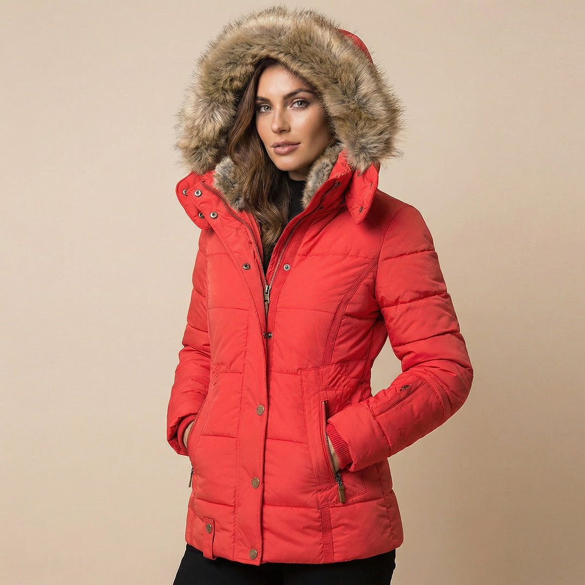 Doudoune Femme à Capuche Amovible