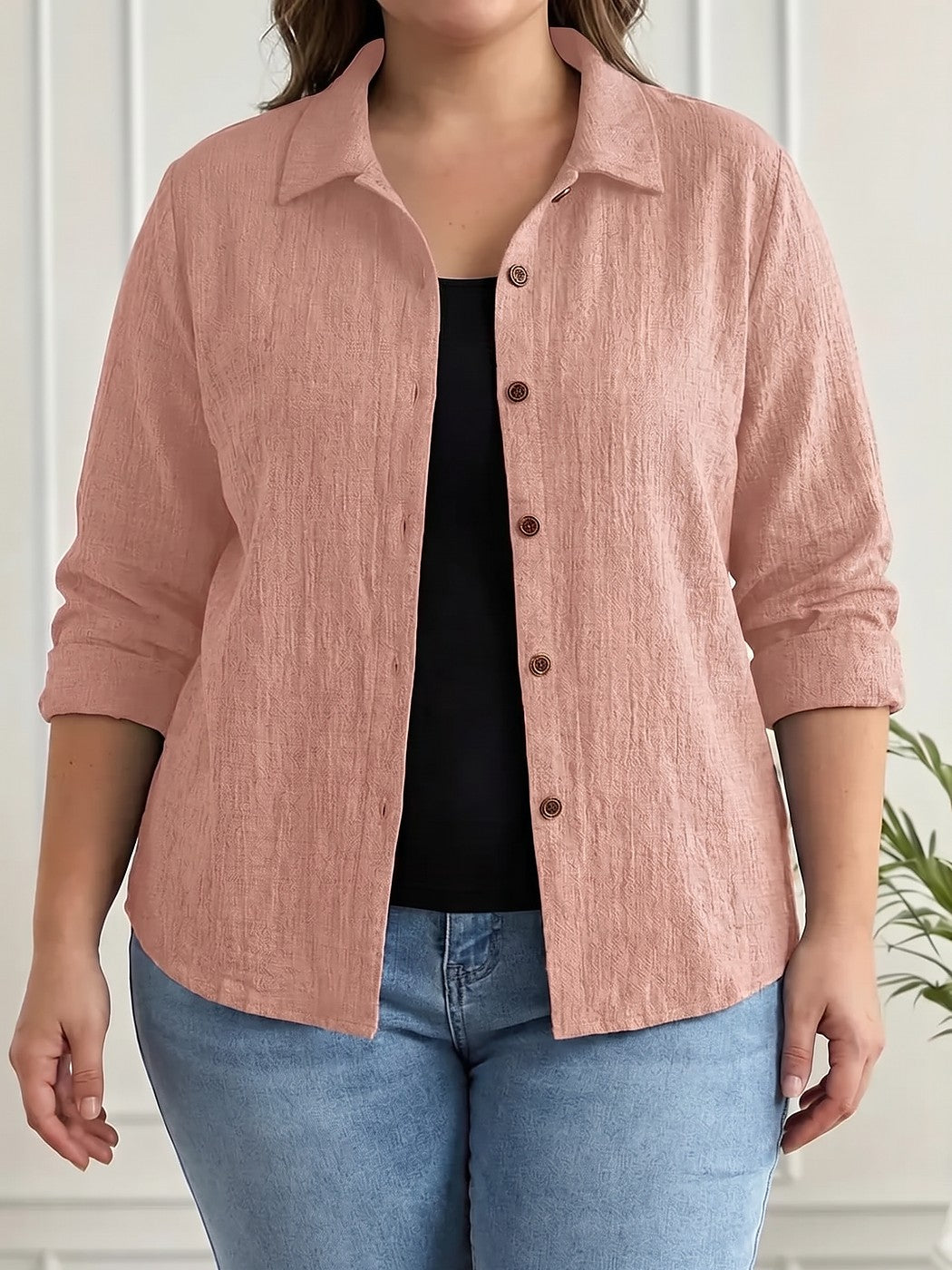 Chemise Ample Femme en Crépon Manches Raglan