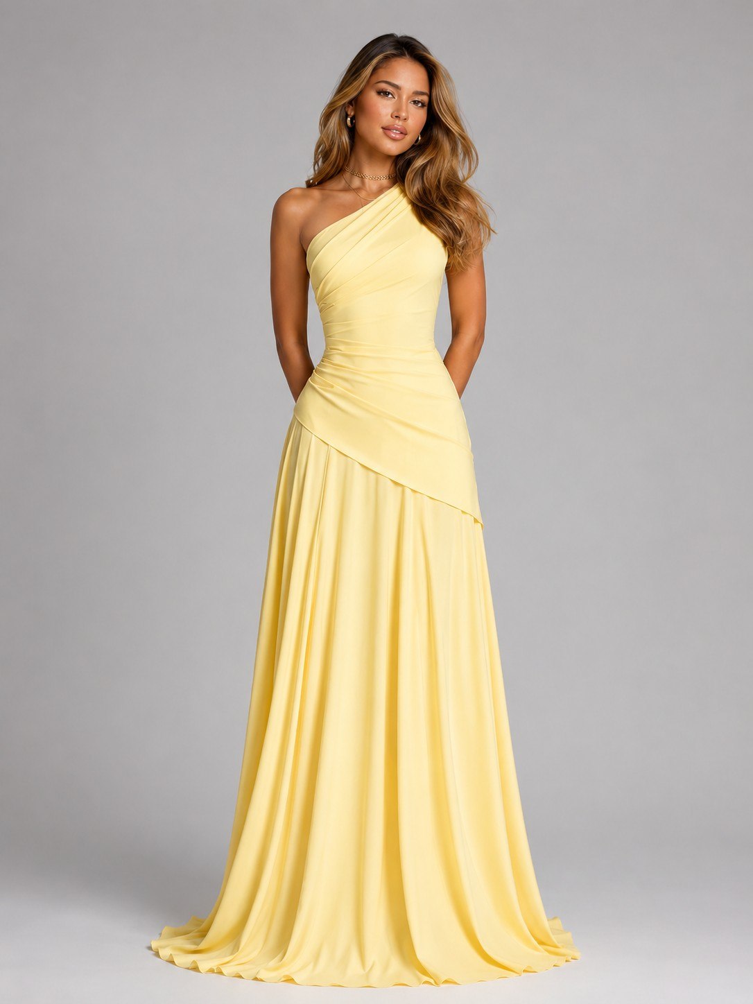 Robe Longue Asymétrique à Corset Femme