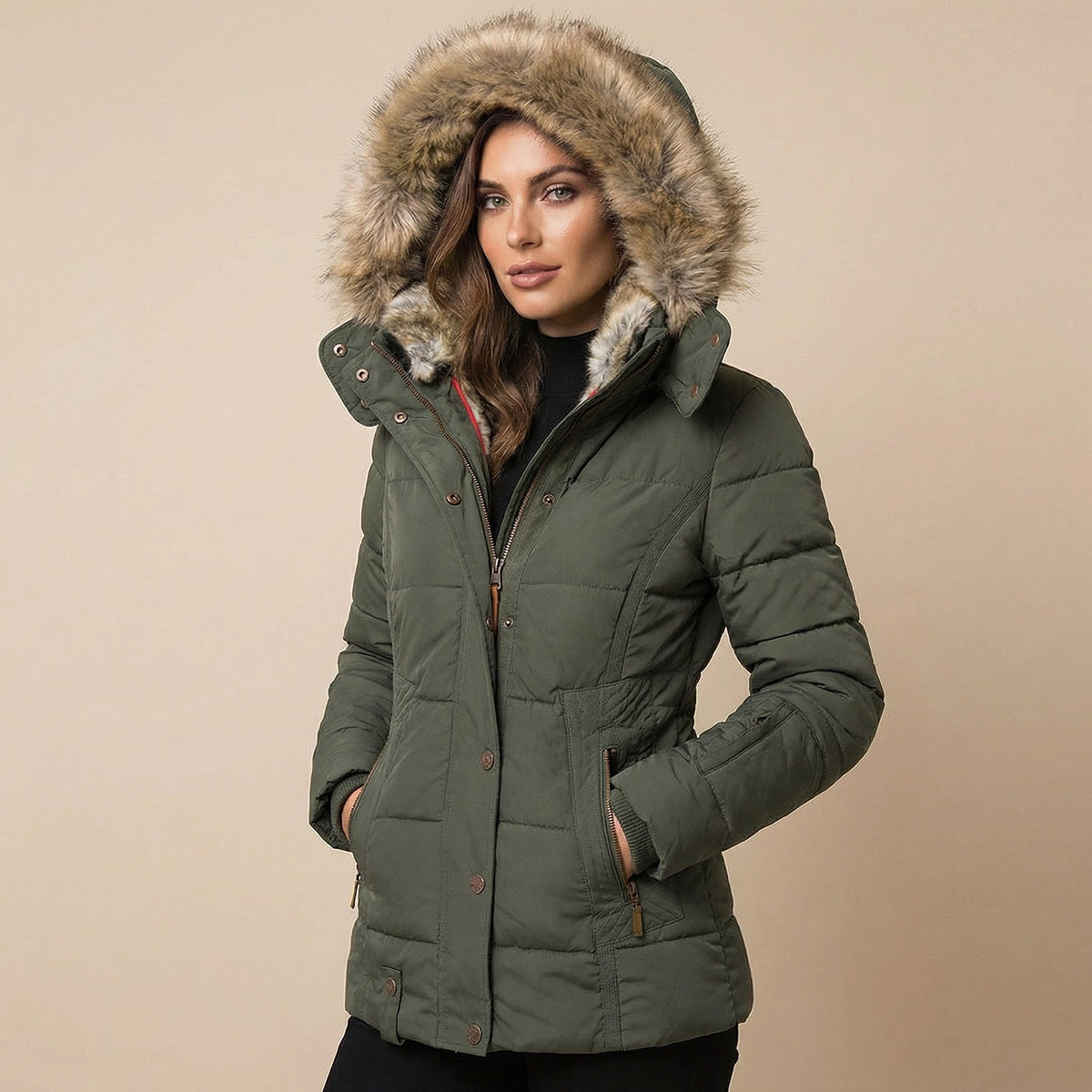 Doudoune Femme à Capuche Amovible