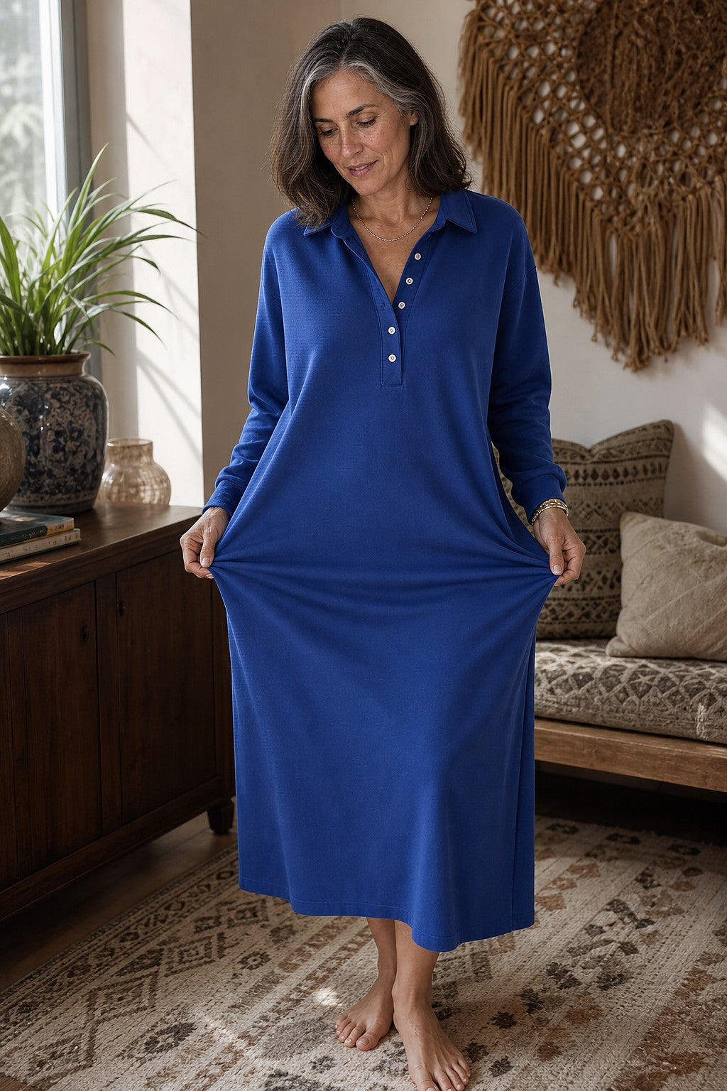 Robe Sweat Femme à Col Polo