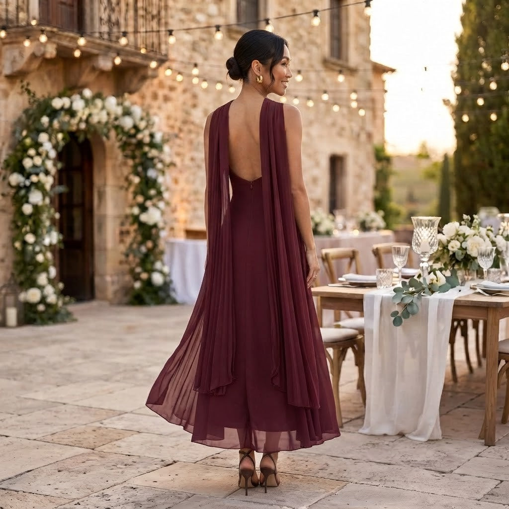 Robe Longue Dos Nu Femme Invitée Mariage