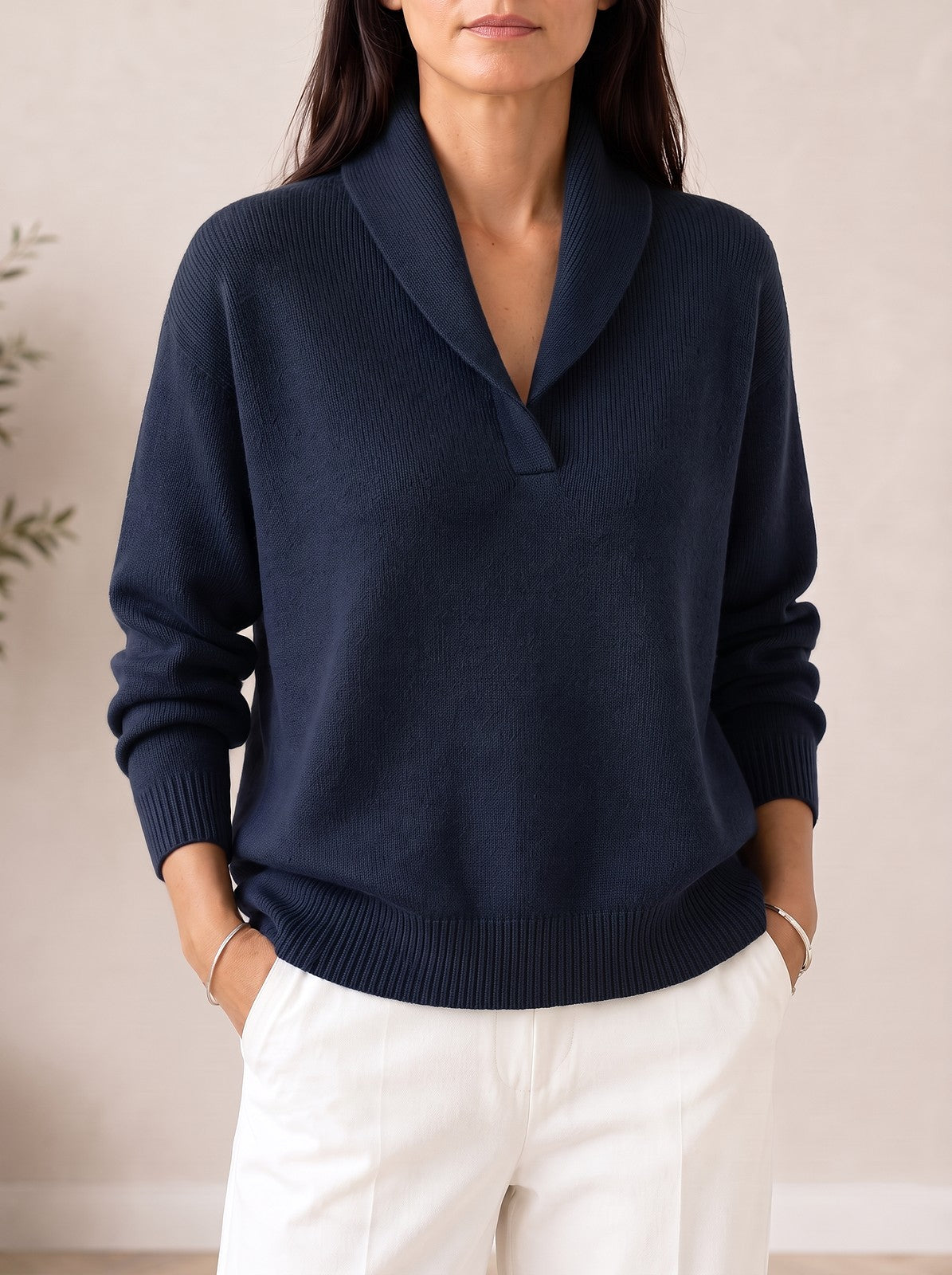 Pull Col Châle Femme