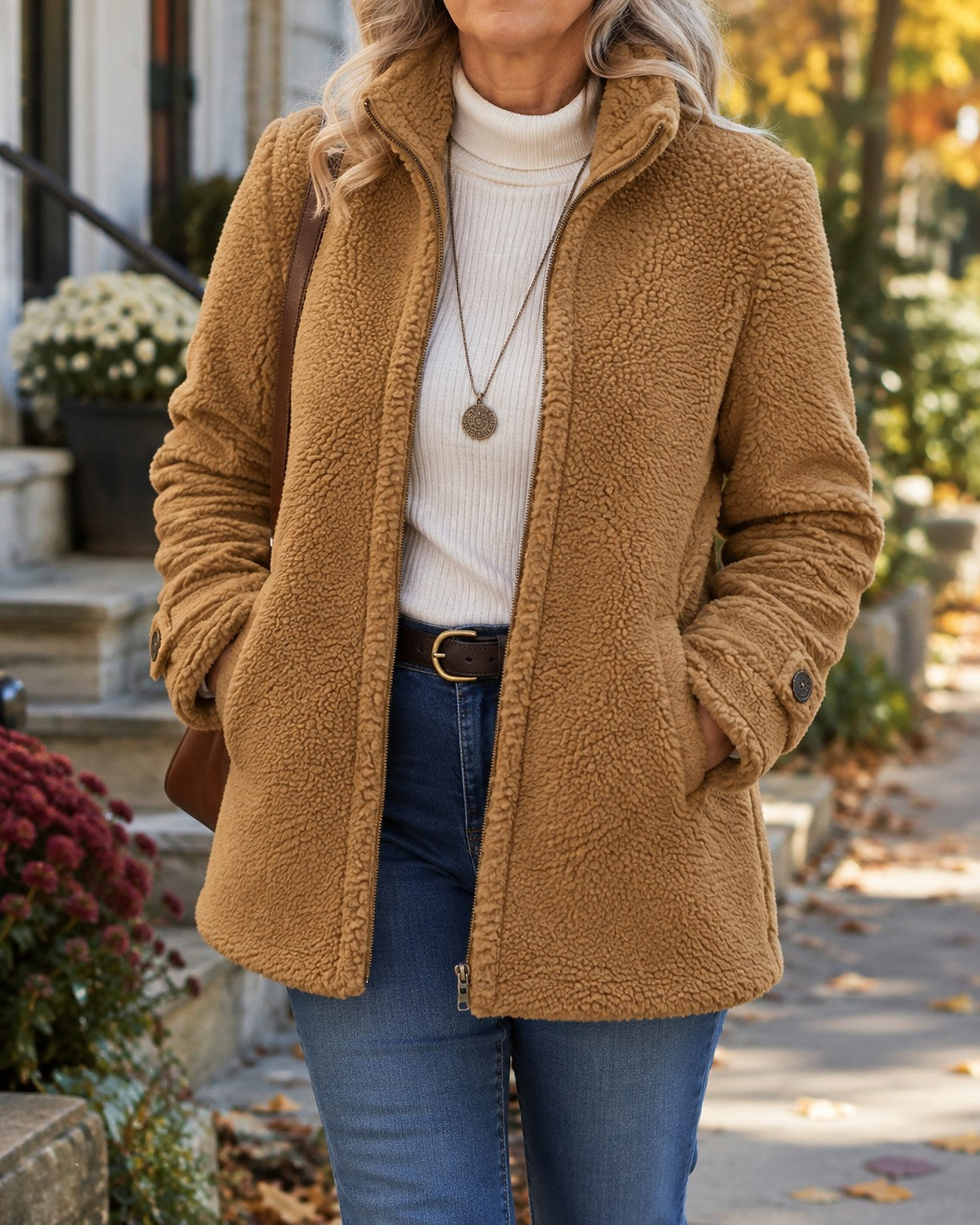 Veste Teddy Zippée Femme