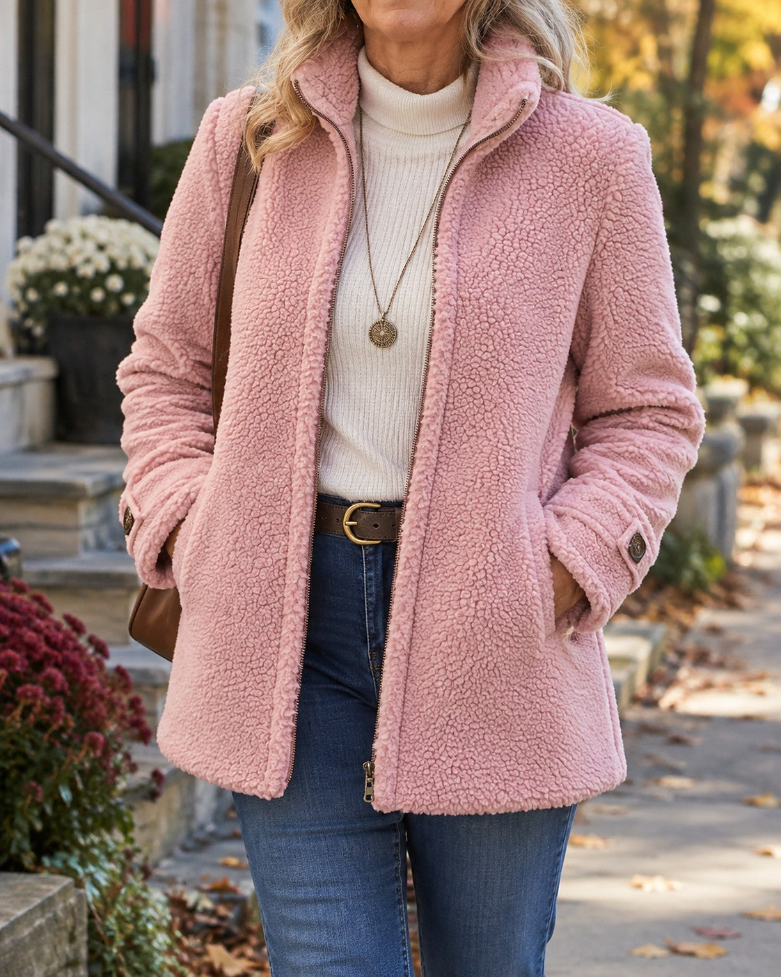 Veste Teddy Zippée Femme
