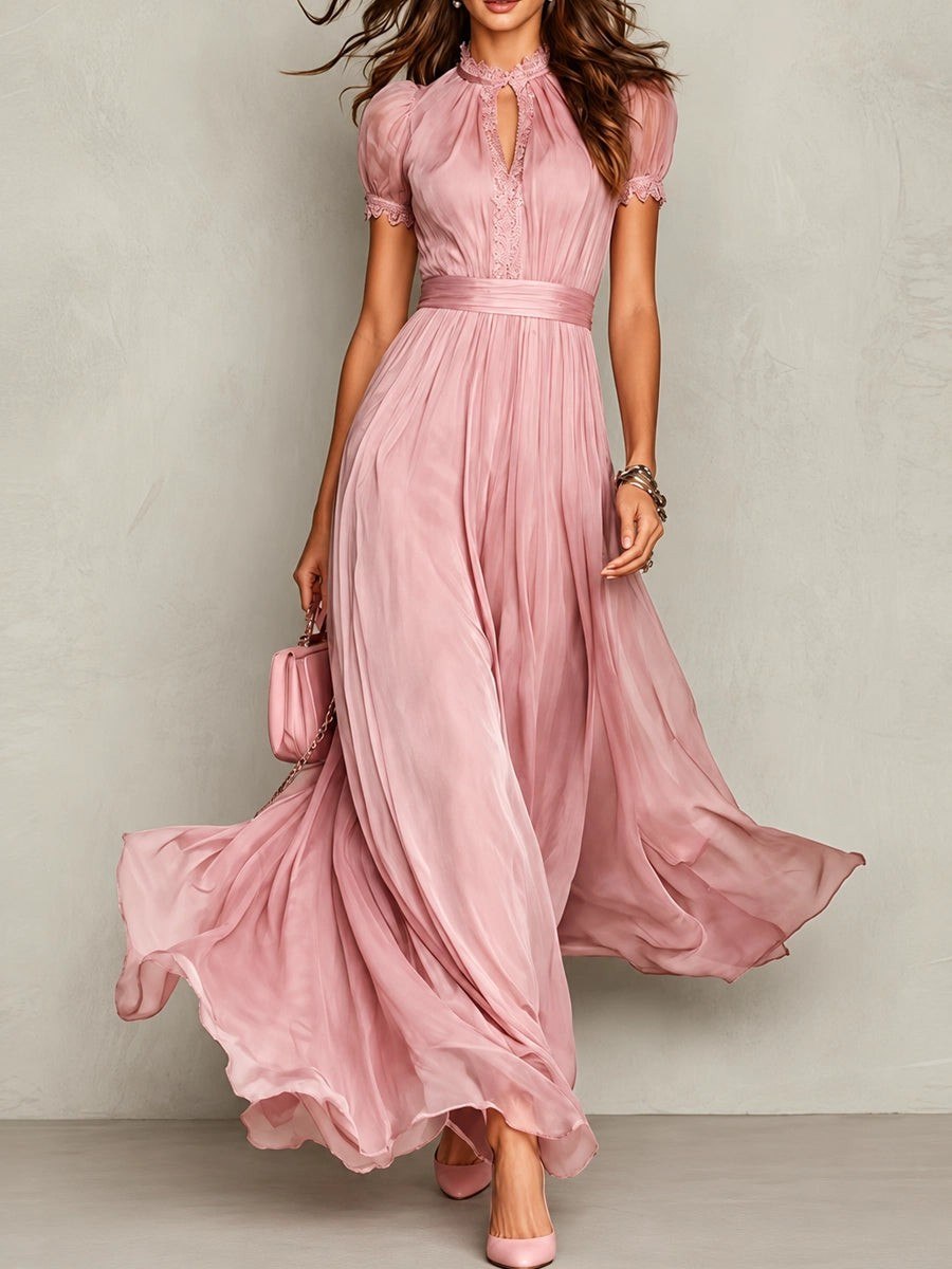 Robe Longue à Col Montant Femme