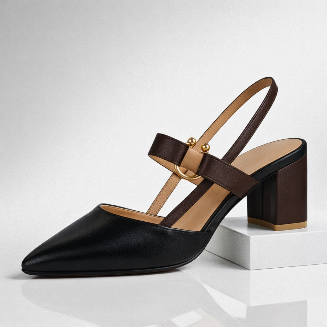 Escarpins Slingback Femme à Talon Carré