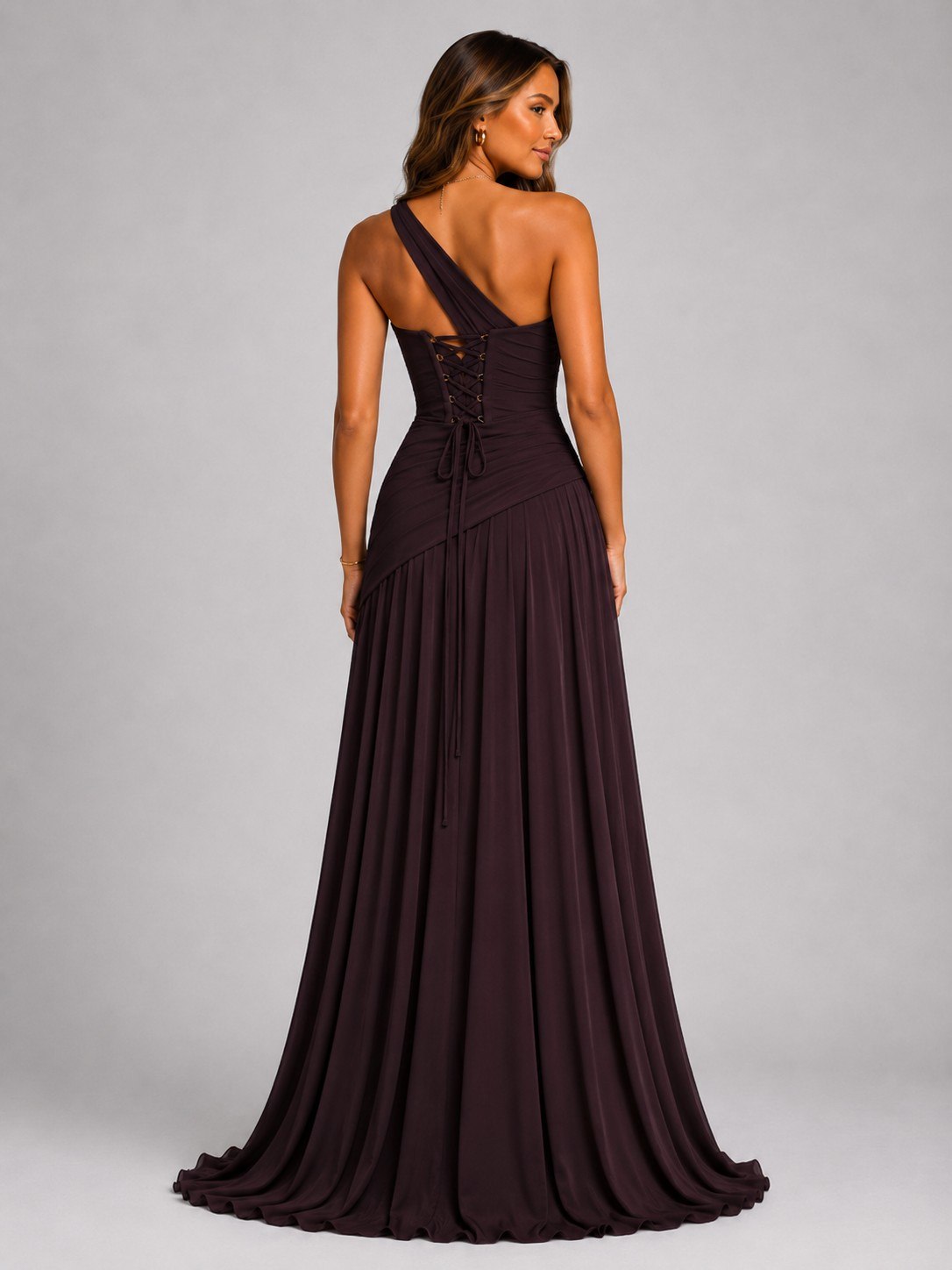 Robe Longue Asymétrique à Corset Femme
