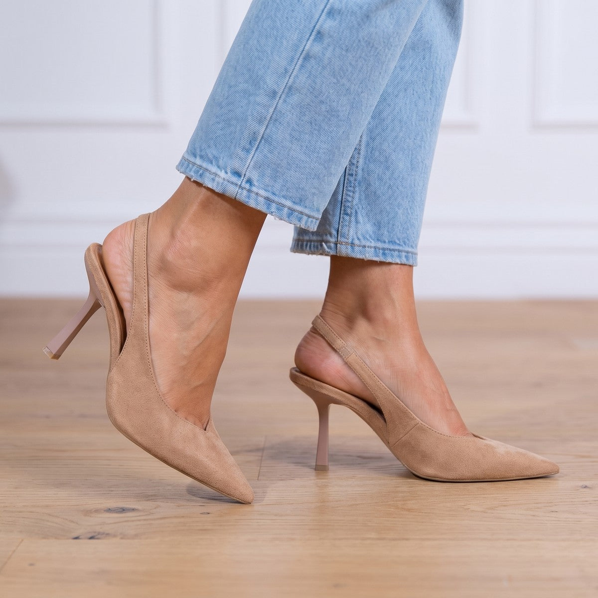 Escarpins Slingback Femme à Bout Pointu