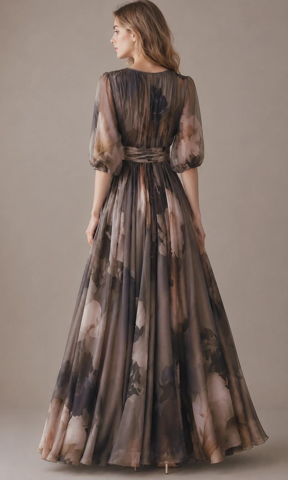 Robe Longue Portefeuille Fleurie Femme