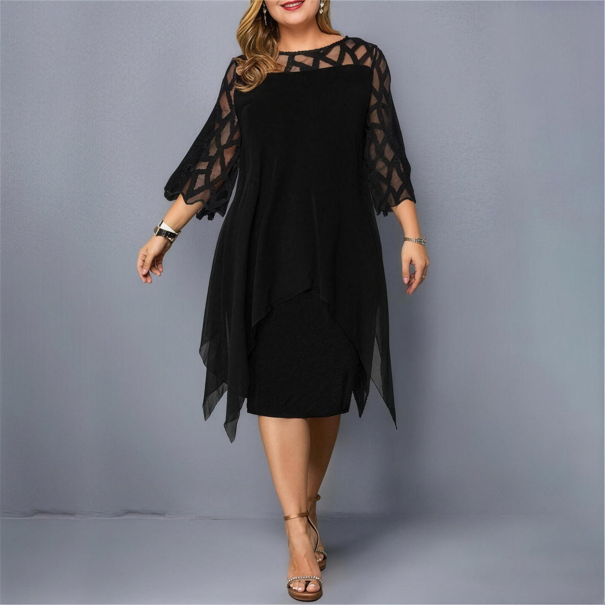 Robe en Mousseline Femme Grande Taille