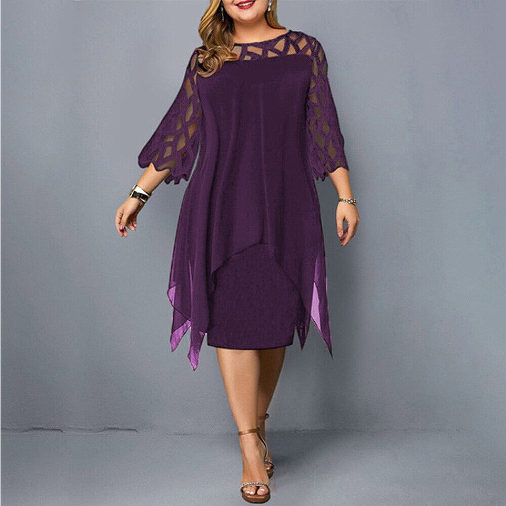 Robe en Mousseline Femme Grande Taille