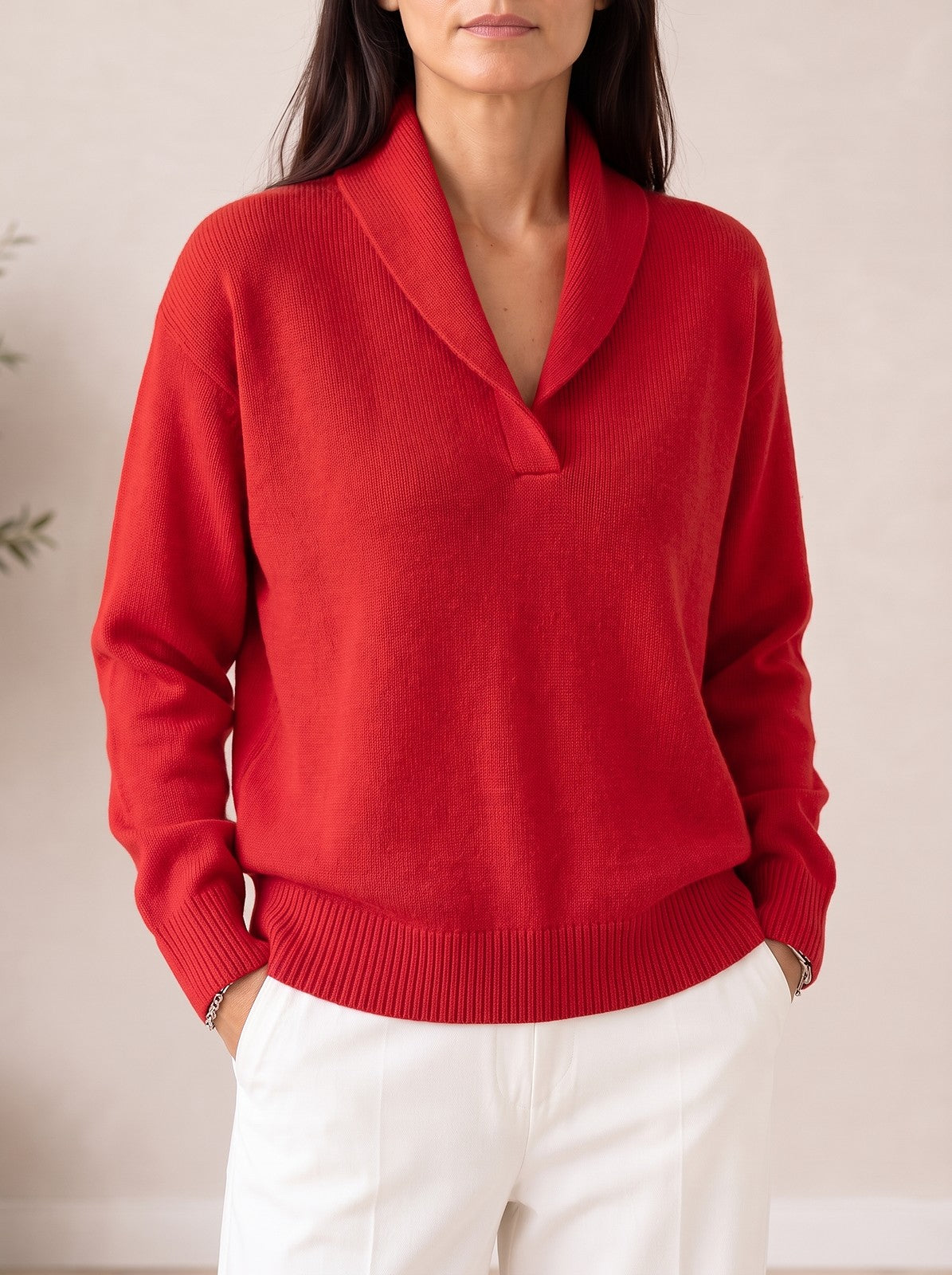 Pull Col Châle Femme
