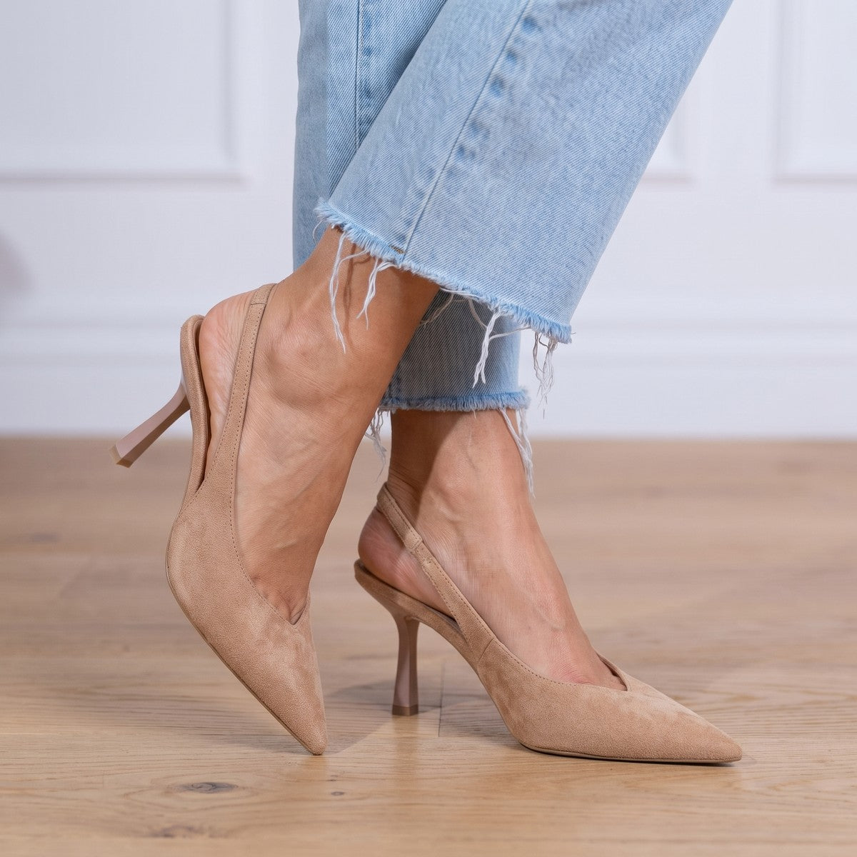 Escarpins Slingback Femme à Bout Pointu