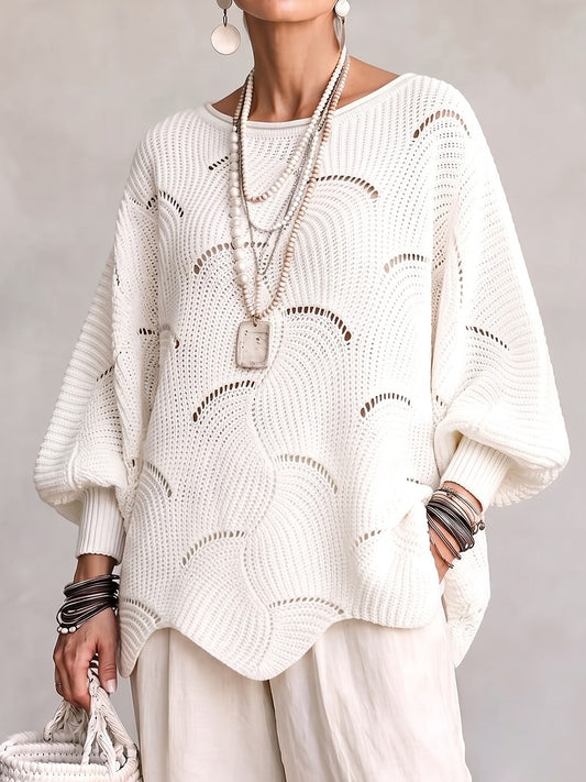 Pull Ajouré Femme à Col Bateau