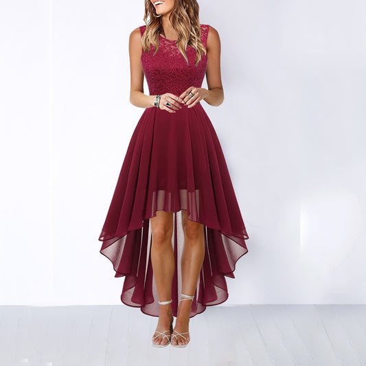 Robe de Cocktail en Dentelle Sans Manches