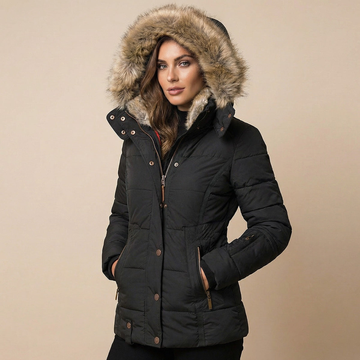 Doudoune Femme à Capuche Amovible