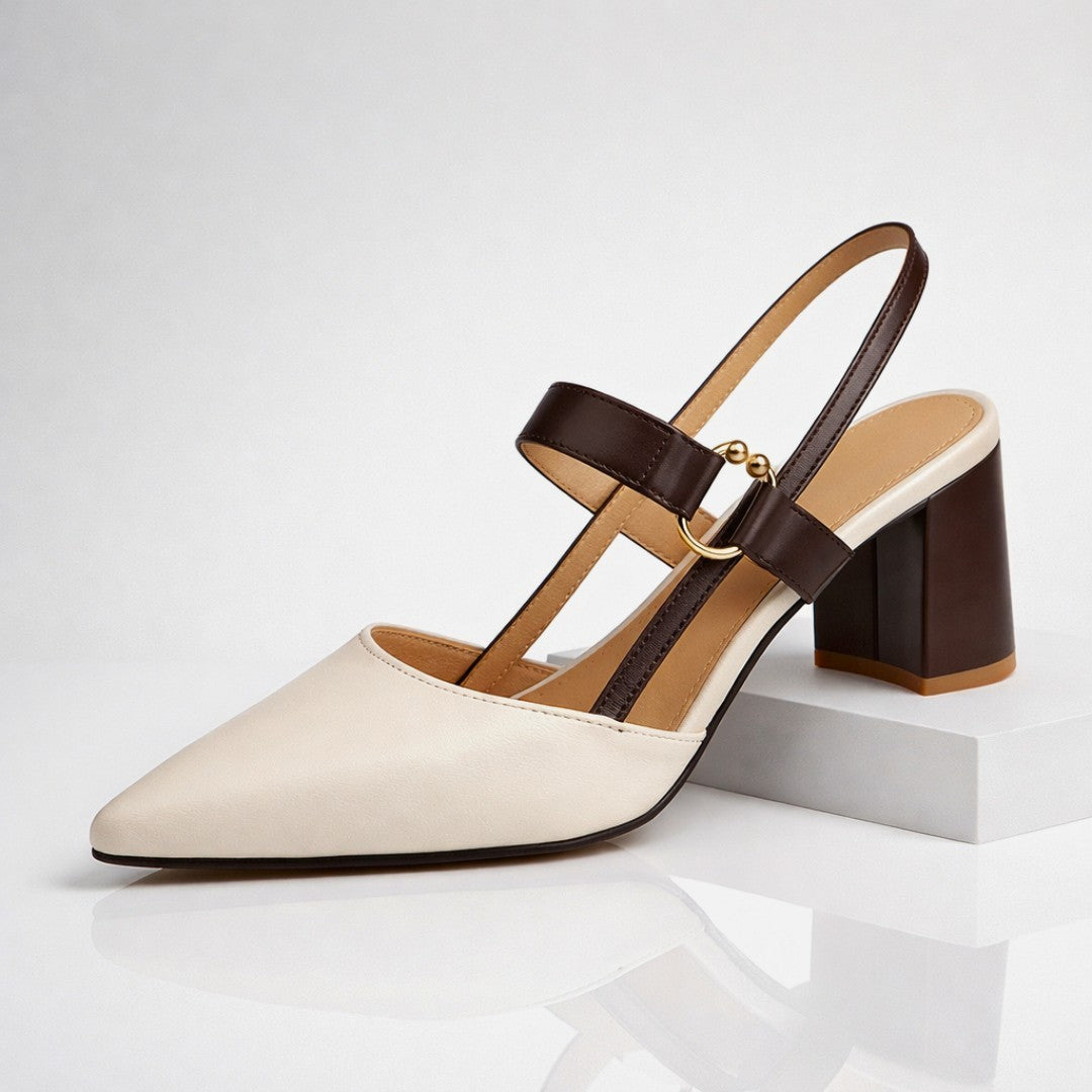 Escarpins Slingback Femme à Talon Carré