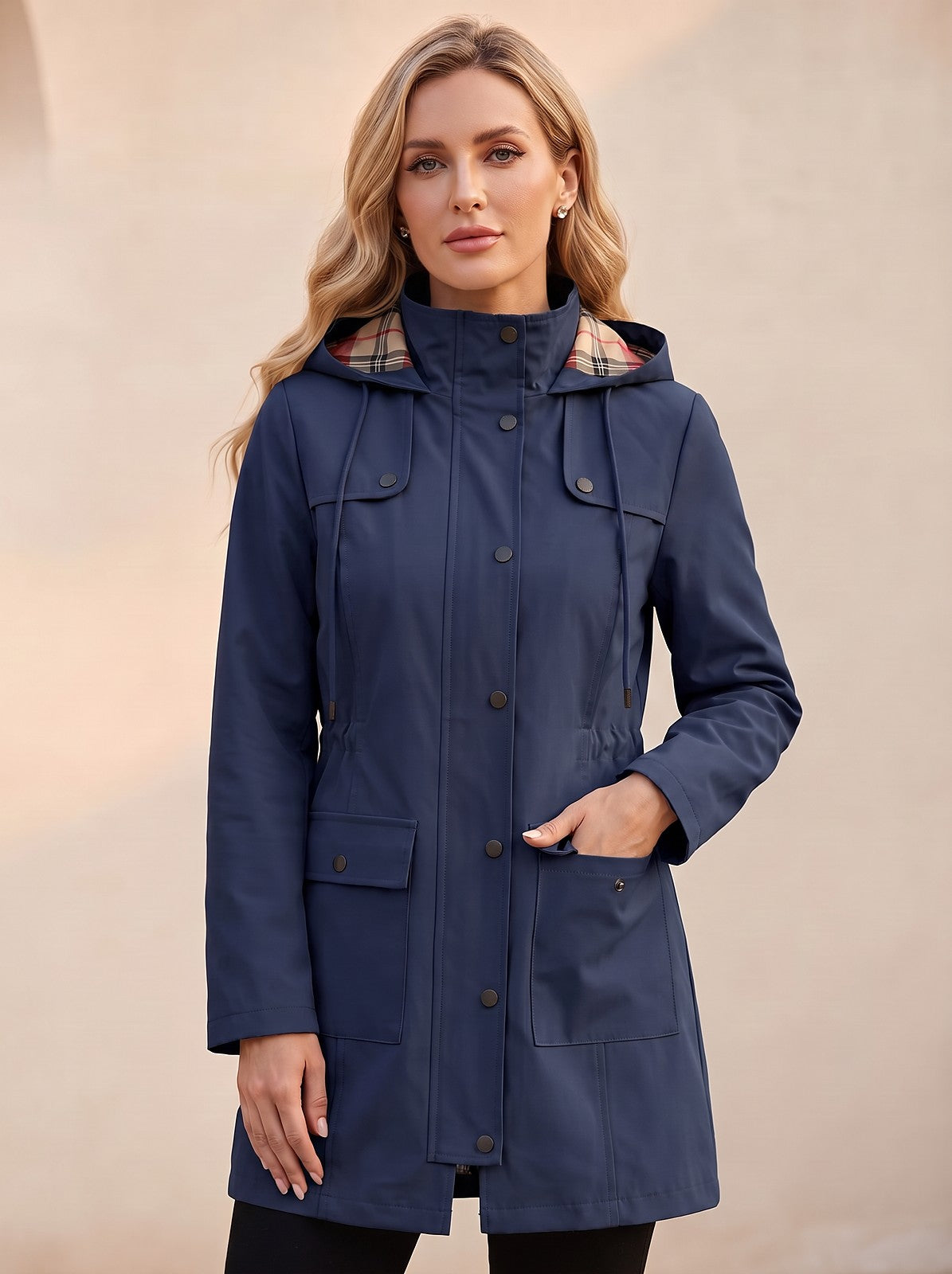 Imperméable Doublé Femme à Capuche