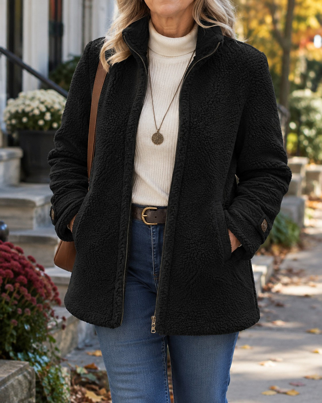 Veste Teddy Zippée Femme
