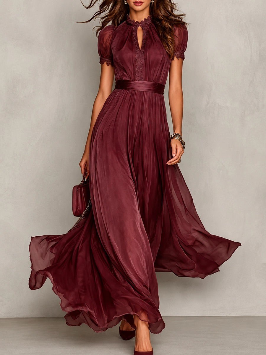 Robe Longue à Col Montant Femme