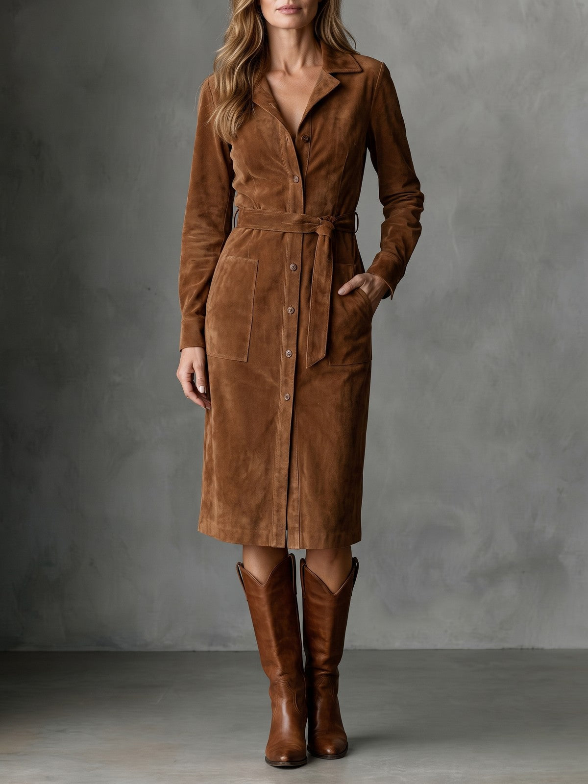 Robe Chemise Femme à Manches Longues