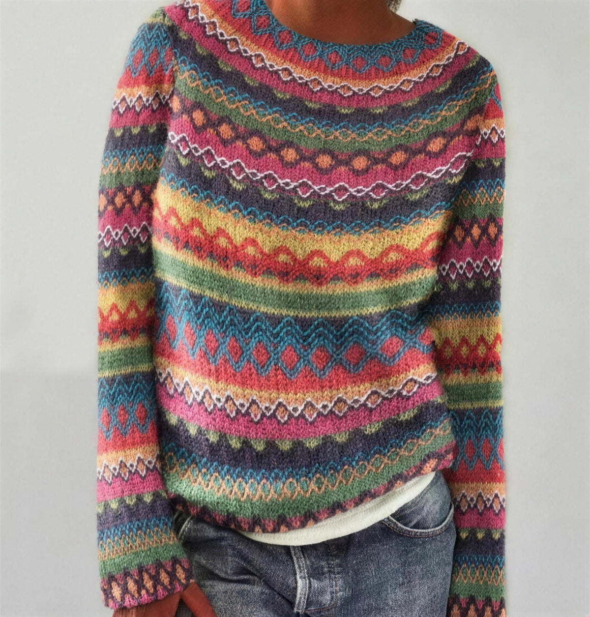 Pull Jacquard Femme à Motif Fair Isle