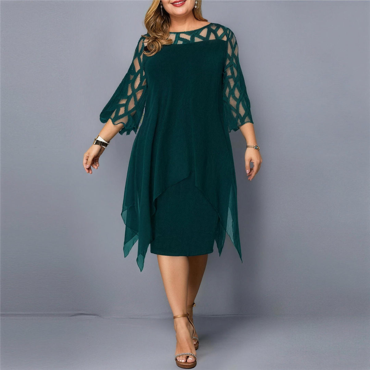 Robe en Mousseline Femme Grande Taille