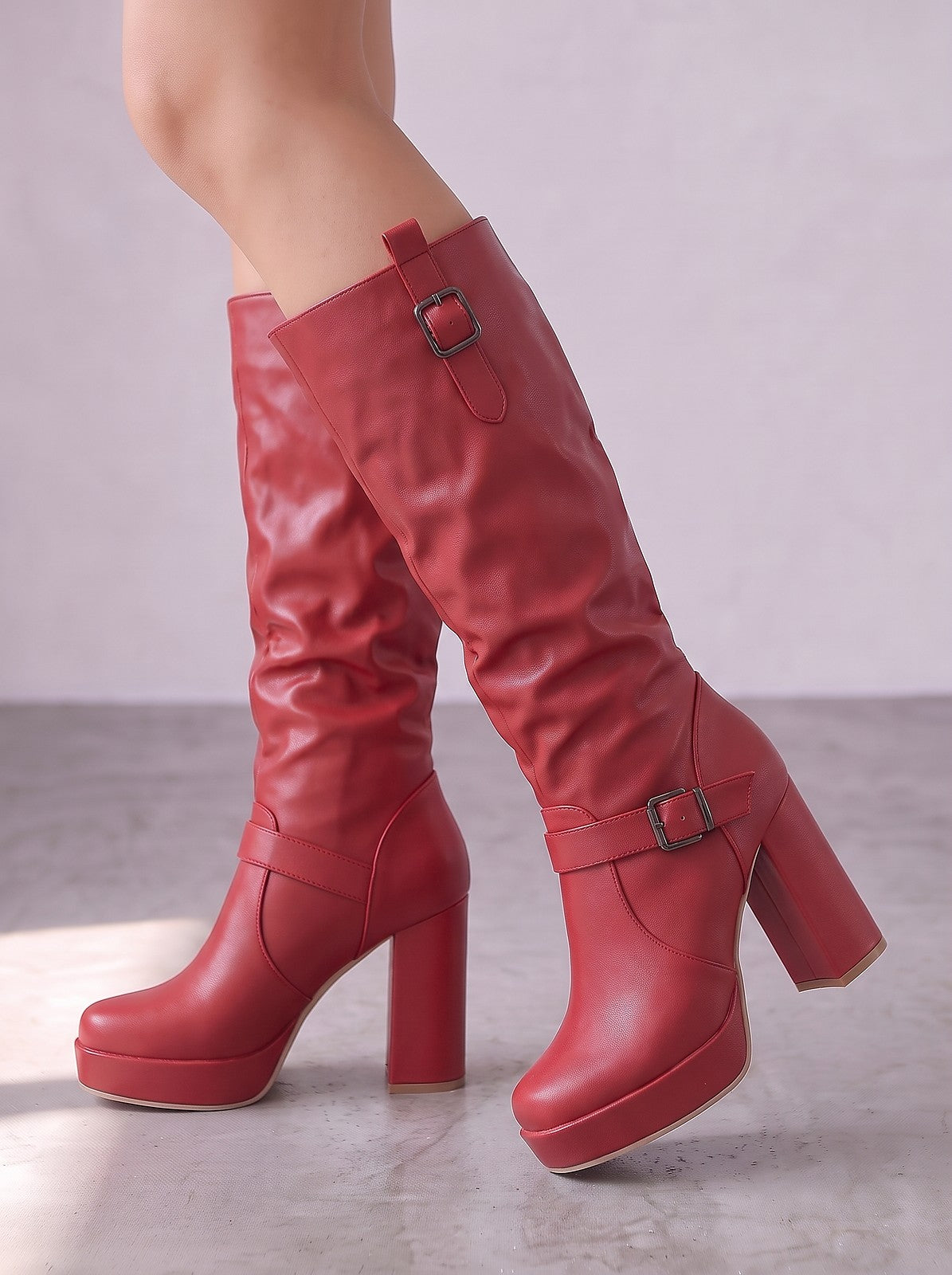 Bottes Mi-Mollet Femme à Boucles