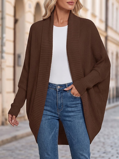 Cocoon cardigan med sjalskrave og flagermusærmer