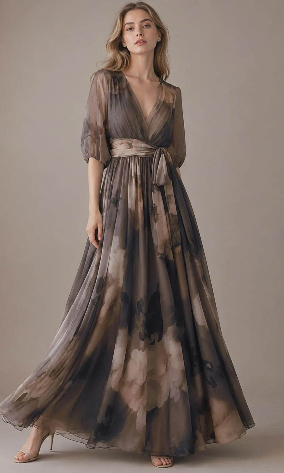 Robe Longue Portefeuille Fleurie Femme