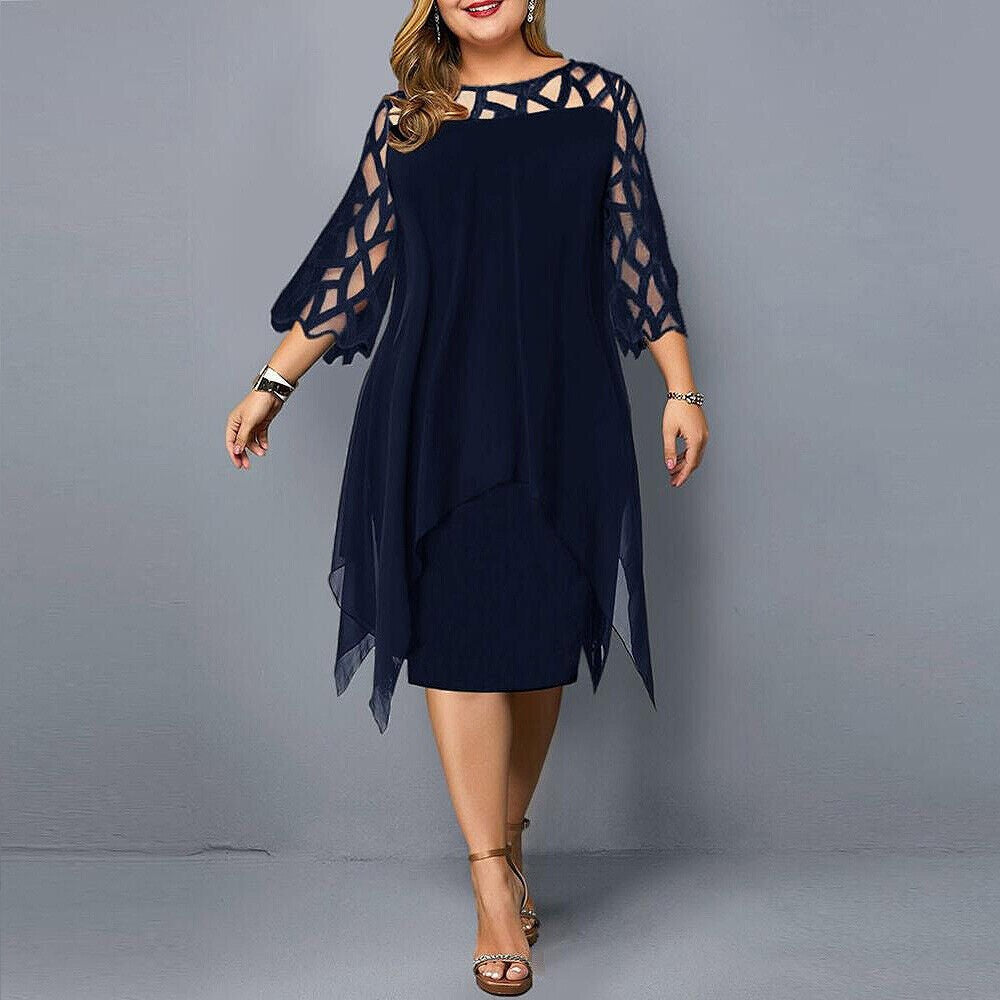 Robe en Mousseline Femme Grande Taille