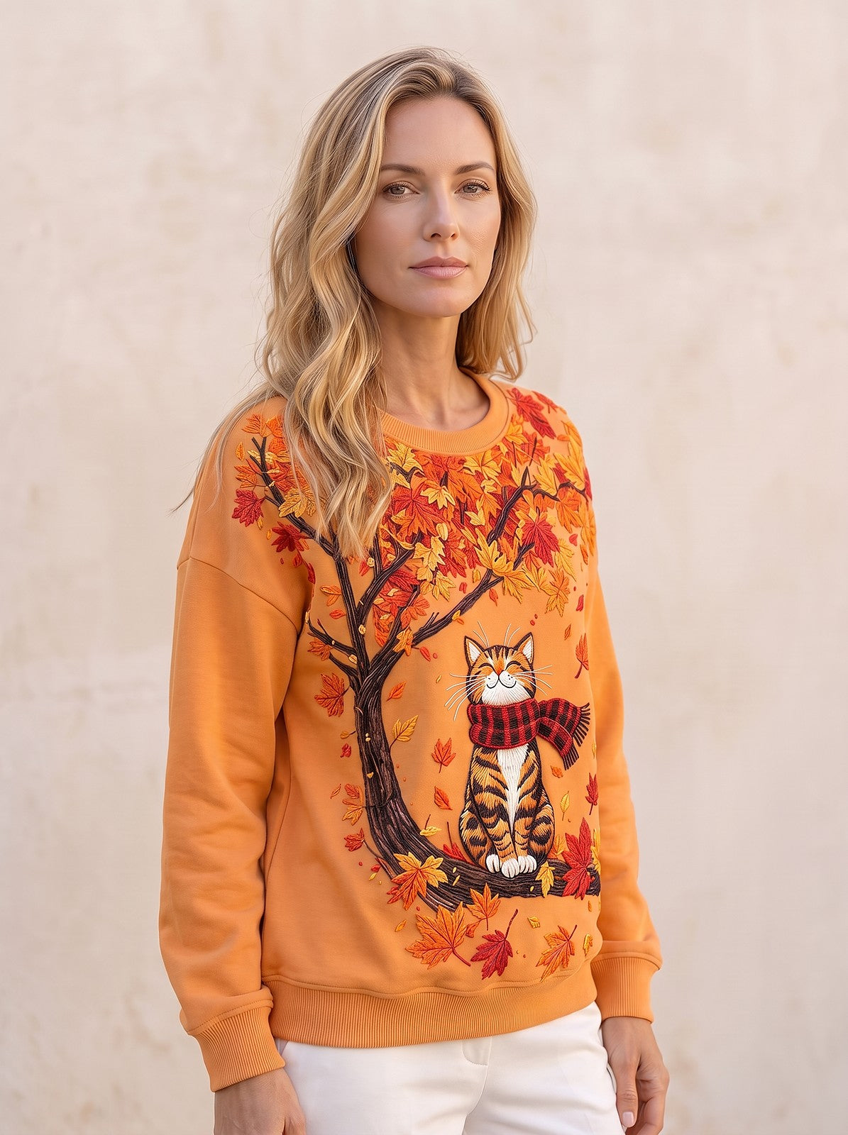 Sweat Femme à Motif Chat