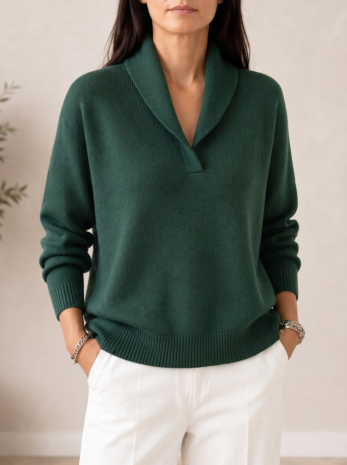 Pull Col Châle Femme
