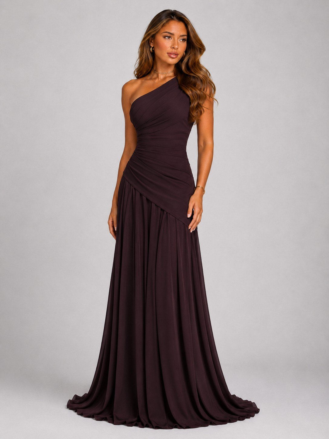 Robe Longue Asymétrique à Corset Femme