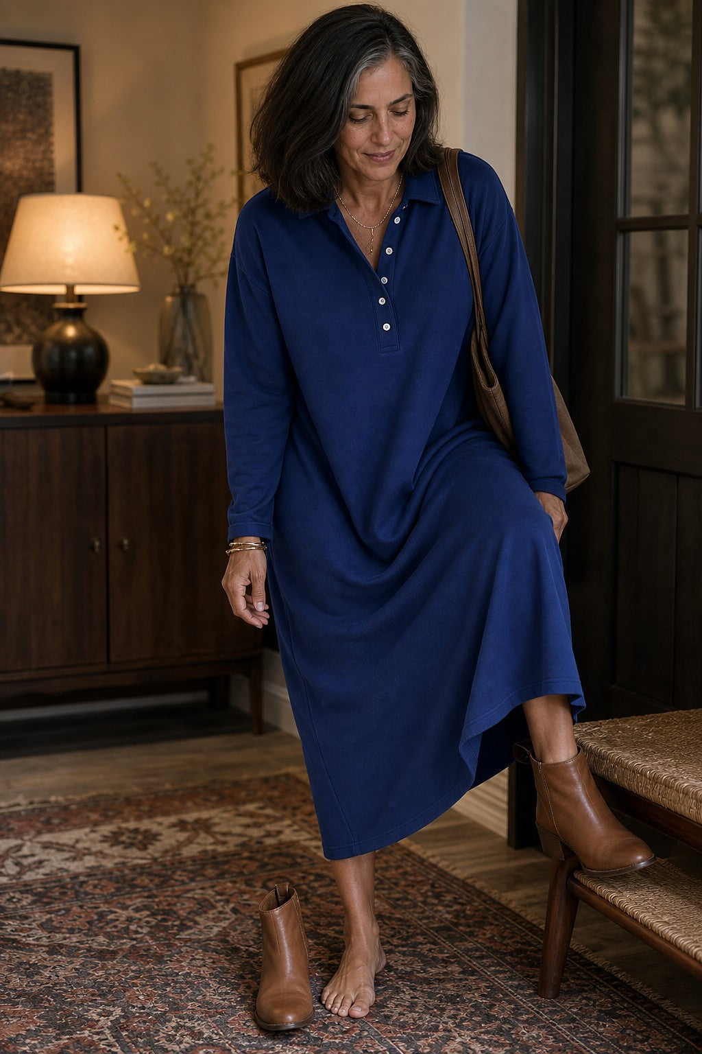 Robe Sweat Femme à Col Polo