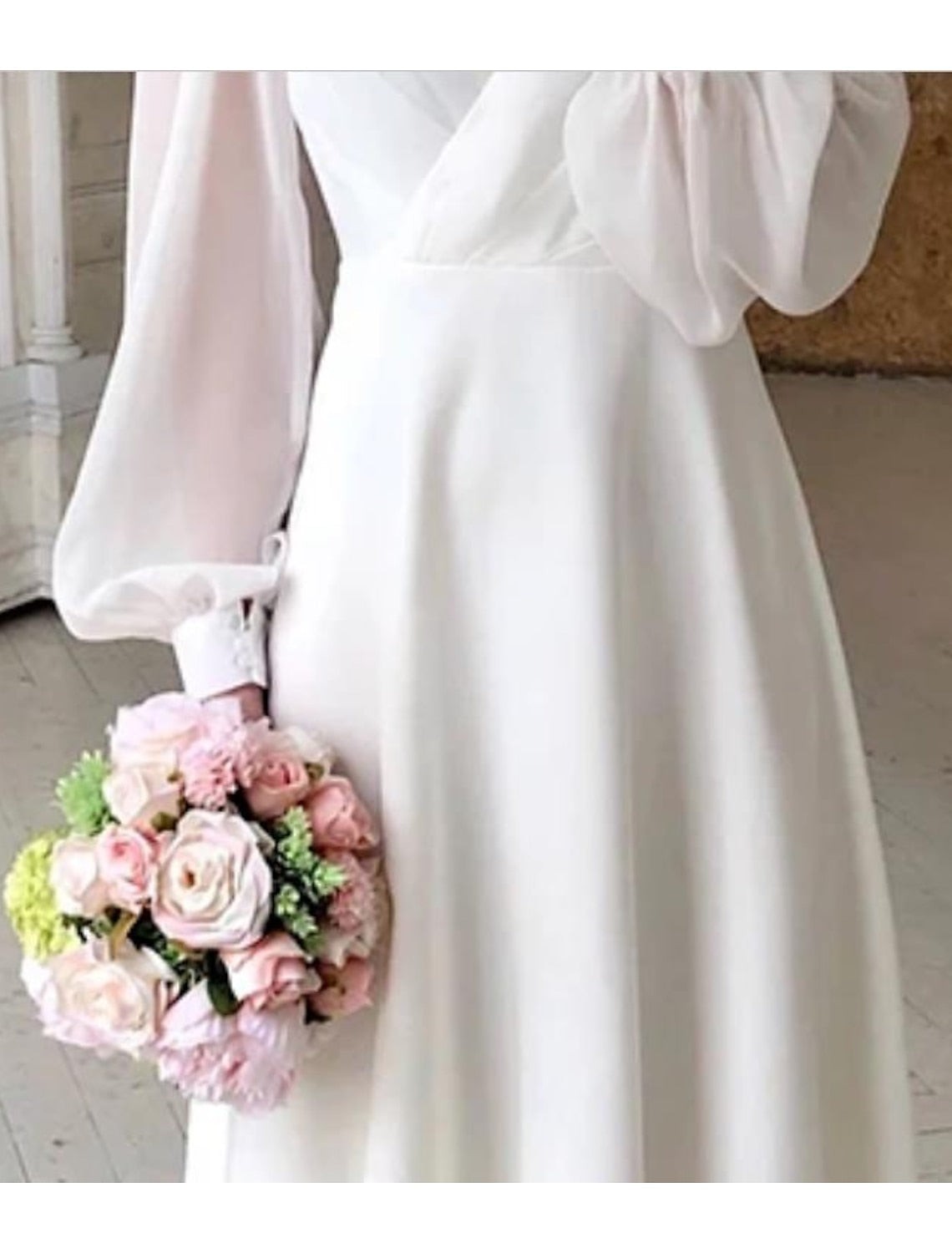 Robe Midi Portefeuille Femme à Manches Longues