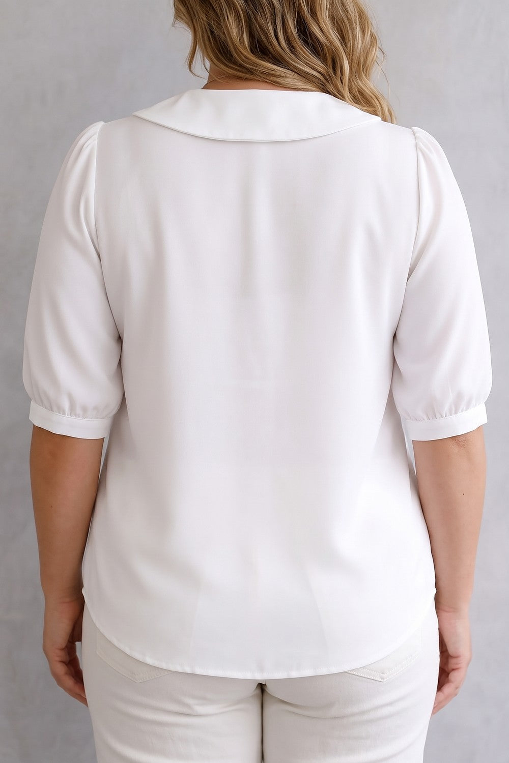 Blouse Col Claudine Femme Manches Bouffantes