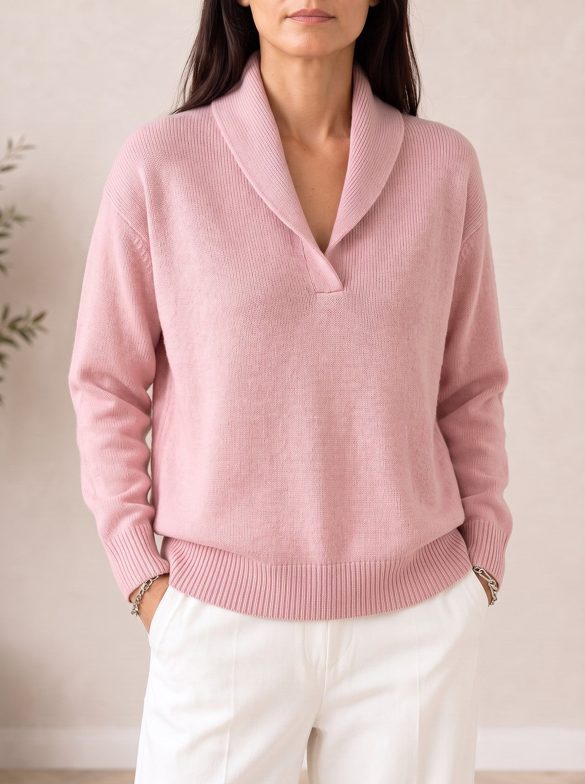 Pull Col Châle Femme
