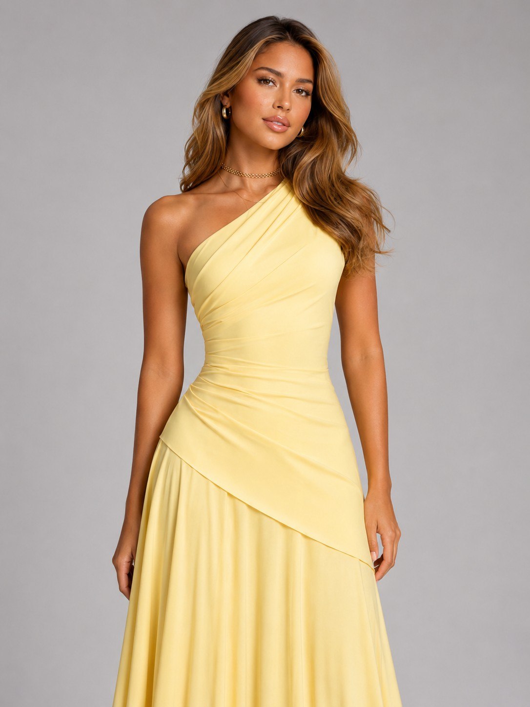 Robe Longue Asymétrique à Corset Femme