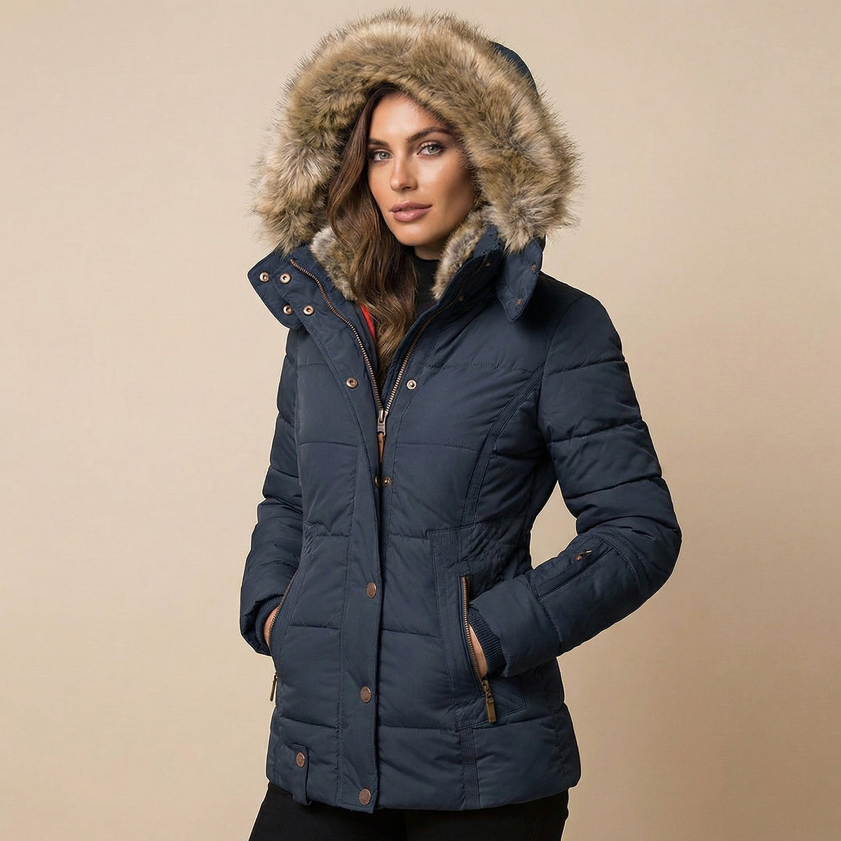 Doudoune Femme à Capuche Amovible