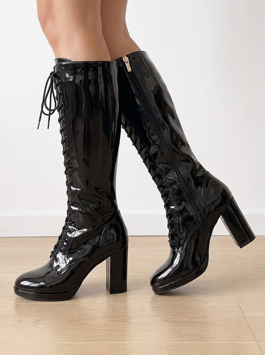 Bottes Hautes à Lacets Femme