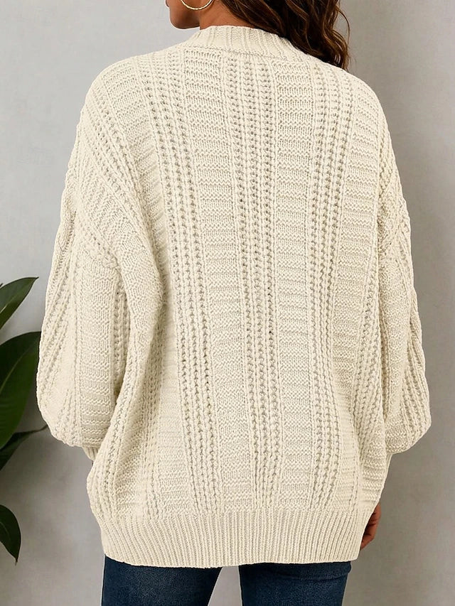Oversized cardigan i tung kabelstrik