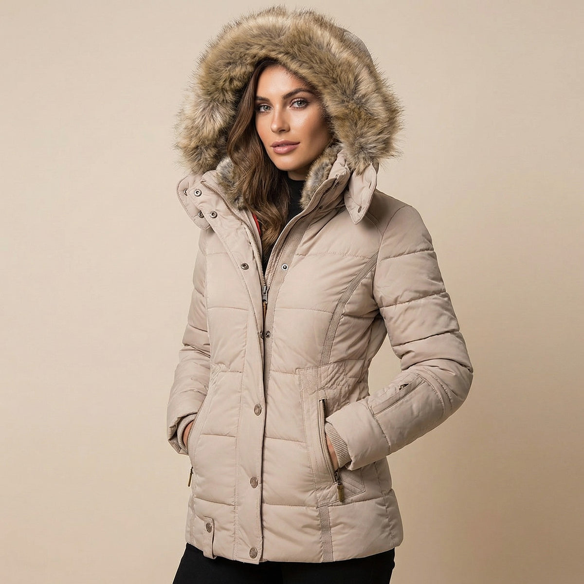 Doudoune Femme à Capuche Amovible