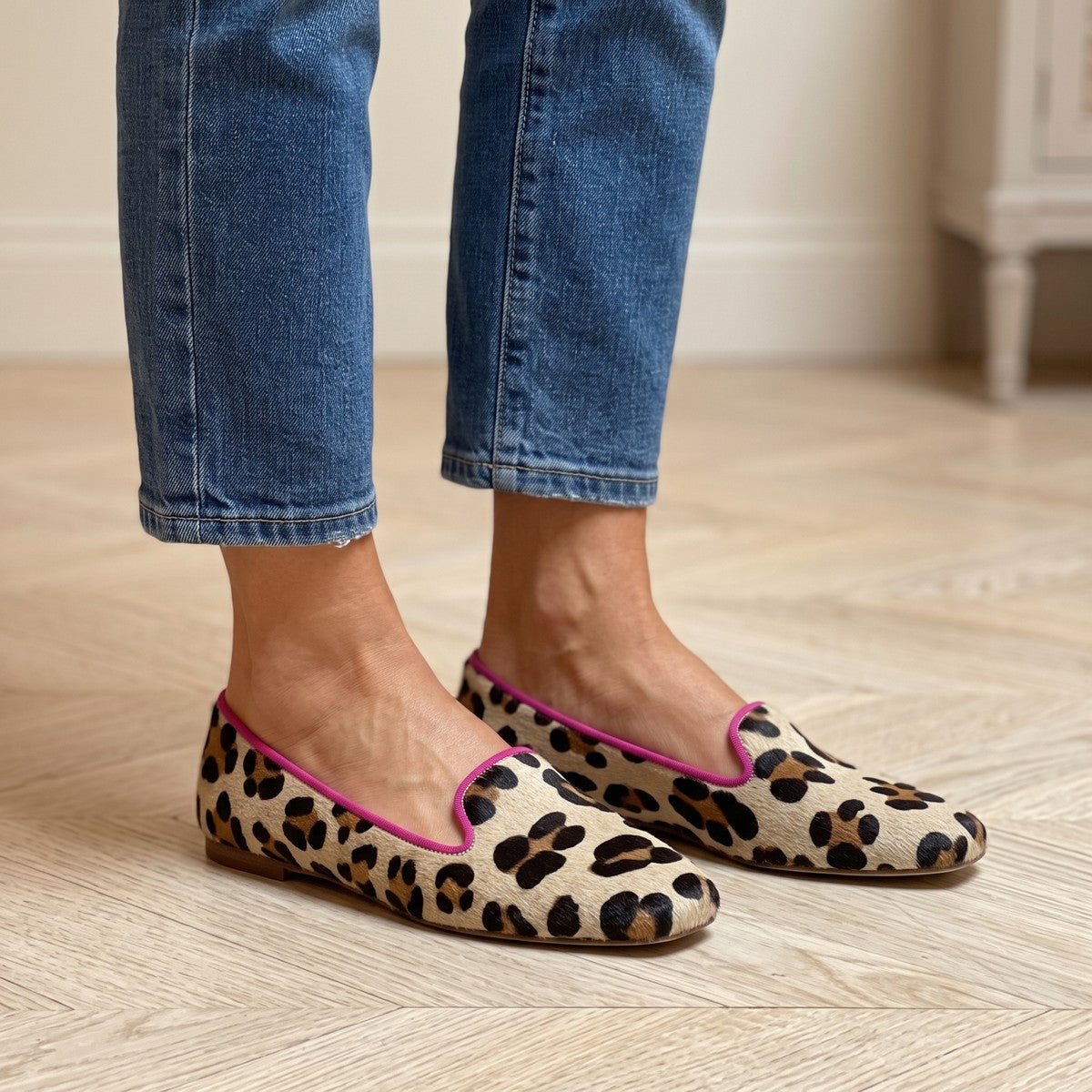 Ballerines Léopard Femme à Bout Rond