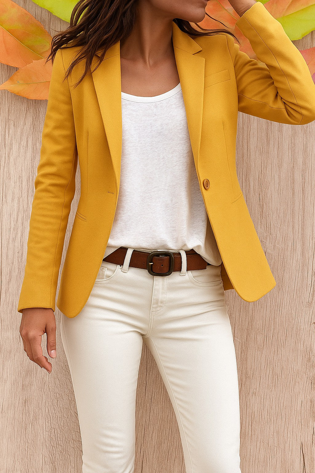 Blazer Femme Cintré à Un Bouton